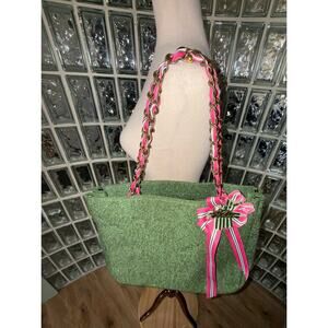 Goldie - Limited Edition - Green Tweed Handbag Tote Shoulder Bag